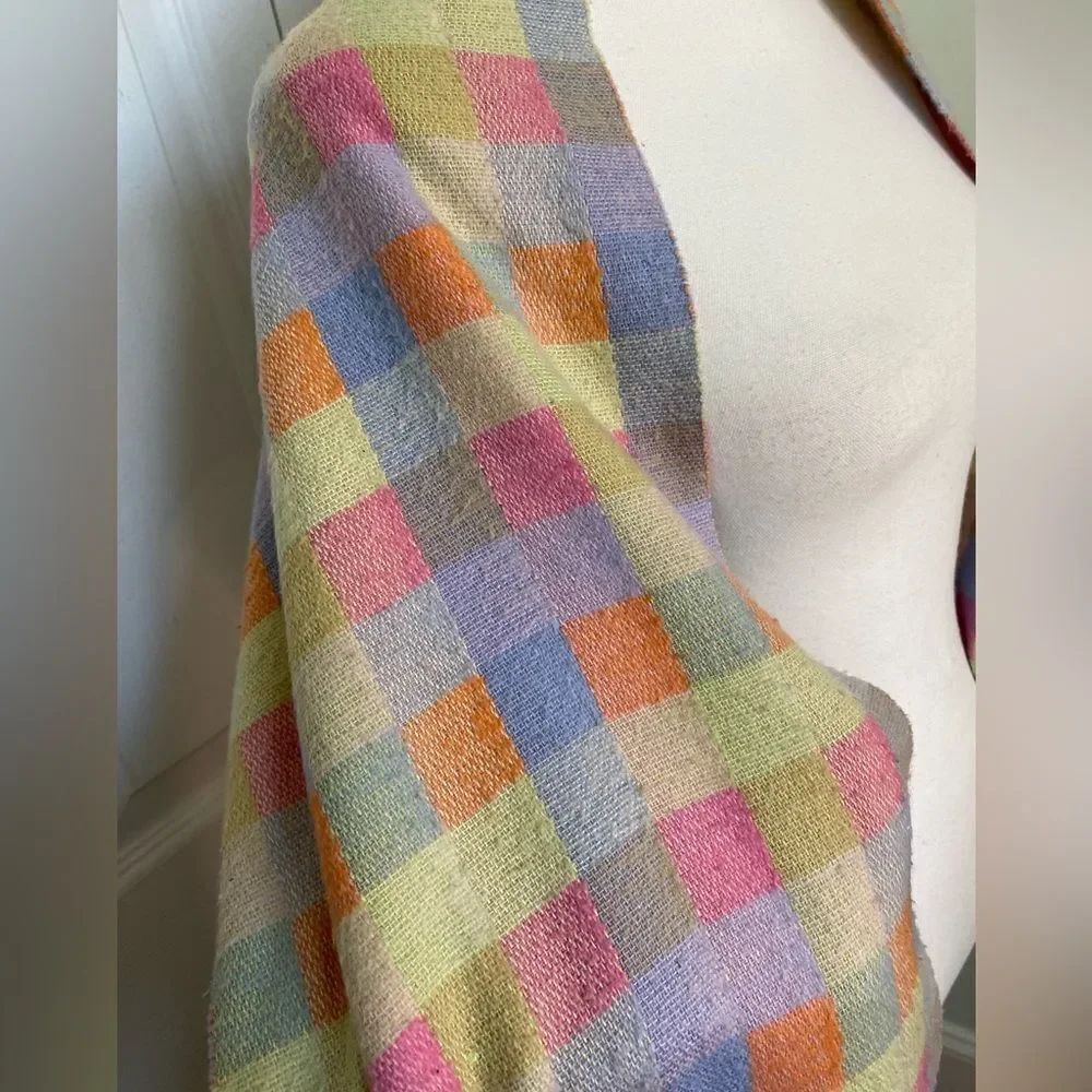 Pastel Colored Checkered Scarf - Picture 2 of 3
